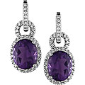 18k Gold Amethyst and 3/8ct TDW Diamond Earrings (GHI, I1)