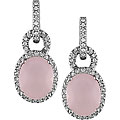 18k Gold Rose Quartz and 3/8ct TDW Diamond Earrings (GHI, I1)