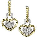 14k Gold 1/6ct TDW Diamond Huggie Heart Earrings (HIJ, I1-I2)