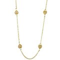 14k Gold over Silver 18-inch CZ Stations Necklace