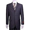 Giorgio Fiorelli Charcoal Grey Striped Men's Suit