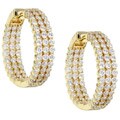 14k Yellow Gold 5ct TDW Diamond Triple-row Hoops (G-H, I)