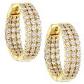 14k Yellow Gold 3ct TDW Diamond Triple-row Hoops (G-H, I1)