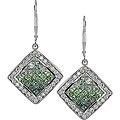 14k Gold Green Sapphire and 5/8ct TDW Diamond Earrings (GH, SI)