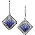 14k Gold Blue Sapphire and 5/8ct TDW Diamond Earrings (GH, SI)