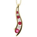 14k Gold Ruby and 1/10ct TDW Diamond Necklace