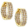 14k Yellow Gold 2ct TDW Diamond Triple-row Hoops (G-H, I1)