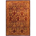 Handmade Majestic Burgundy Wool Rug (6' x 9')