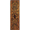 Handmade Majestic Black Wool Rug (2'3 x 8')