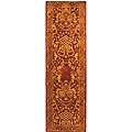 Handmade Majestic Burgundy Wool Rug (2'3 x 10')