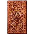 Handmade Majestic Burgundy Wool Rug (2'3 x 4')