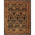 Handmade Majestic Black Wool Rug (7'6 x 9'6)