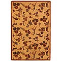 Handmade Paradise Gold Wool Rug (4' x 6')