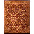Handmade New Zealand Wool Burgundy Rug (7'6 x 9'6)