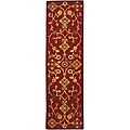 Fable Handmade New Zealand Wool Burgundy Rug (2'3 x 10')