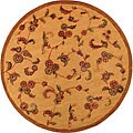 Handmade Paradise Gold Wool Rug (8' Round)