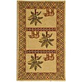 Hand-hooked Elephants Wool Rug (2'9 x 4'9)