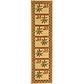 Hand-hooked Ivory Wool Elephants Rug (2'6 x 8')