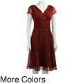 Connected Apparel Women's Dope-Dye Chiffon Rouched Waist Dress
