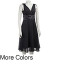 Connected Apparel Women's V-neck Ruched Dress