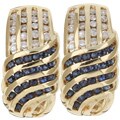 14k Gold Sapphire 2/5ct TDW Diamond Earrings (JK, I2-I3)
