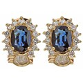 14k Yellow Gold Sapphire and 7/8ct TDW Diamond Earrings