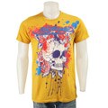 Ed Hardy Men's Premuim Mustard Skull and Rose T-shirt