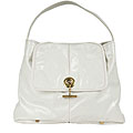 YSL 'Capri' White Patent Leather Medium Tote