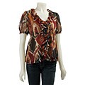 John Paul Richard Short-sleeve Ruffle Front Blouse
