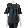 Karena P Women's 3/4-sleeve Silk Pintuck Top