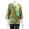 Karena P Paisley Women's Silk V-neck Tunic