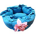 Cozy Flower Blue Pet Bed