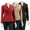 Boston Harbour Women's Funnel Neck Collar Suede Jacket