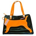 Puppy Luck Orange on Brown Dog Carrier