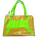 Puppy Luck Green on Beige Dog Carrier