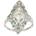 Platinum 1 2/5ct TDW Old Mine Diamond Estate Ring (I-J, SI2-I2) (Size 6)