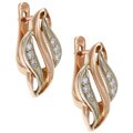 14k Pink Gold 1/8ct TDW Diamond Estate Earrings