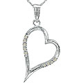 10k White Gold 1/10ct TDW Diamond Heart Necklace