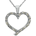 10k White Gold 1/4ct TDW Diamond Heart Necklace (VJ, I2/I3)