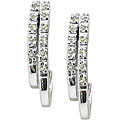 10k Gold 1/4ct TDW Diamond Double J-hoop Earrings (K-L, I3)