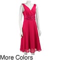 Connected Apparel Women's Tie-shoulder Ruched Dress