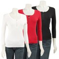 Cable & Gauge Women's Rhinestone Zipper Shirt