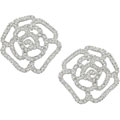 14k White Gold 1/2ct Diamond Flower Earrings