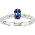 14k Gold Diamond Created Alexandrite Ring