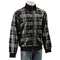 Akademiks Men's Black Plaid Fleece Track Jacket