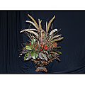 Silk Magnolia and Feather Centerpiece