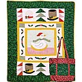 Holiday Goose Throw Blanket and Tote