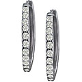 14k White Gold 1/2ct TDW Diamond Hoop Earrings (I-J, I1)