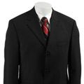 Andrew Fezza Men's 3-button Solid Black Wool Suit
