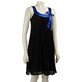 Robbie Bee Women's Pleated Chiffon Trapeze Dress